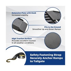Aluminum Truck Ramps for ATV, UTV, Lawn Mower, Pickup Trucks – 1500LB Capacit…