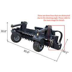 Wolfequip Soil Conditioner Attachment Harley Rake For CAT Skid Steer Power Rake