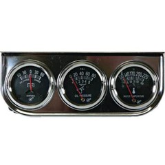 Multi-Gauge Panel Gauge Cluster – Chrome Bezel, Black Face, Lighted