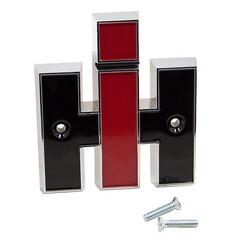 IHS784 Diecast Front IH Emblem, Red & Black, Chrome – Fits International