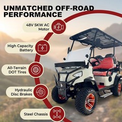 Wolverine 2026 grey 6-Seat Golf Cart Street-Legal 60KM Range 5H Charge Time