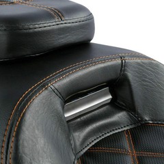 Detachable Two Up Motorcycle Seat Touring Road King Special FLHRXS Black Orange
