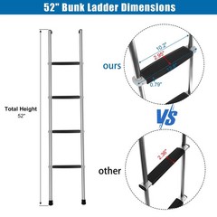 62″ RV Bunk Ladder – 4 Wide Steps, Aluminum with Anti-Slip Rubber Feet