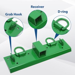 Bolt-on Grab Hooks, D Rings,2″ Receiver all-in-one For John Deere Tractor