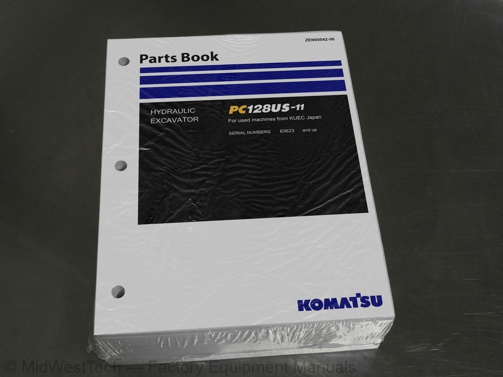 Komatsu PC128US-11 KUEC Japan Hydraulic Excavator Parts Manual Catalog Book