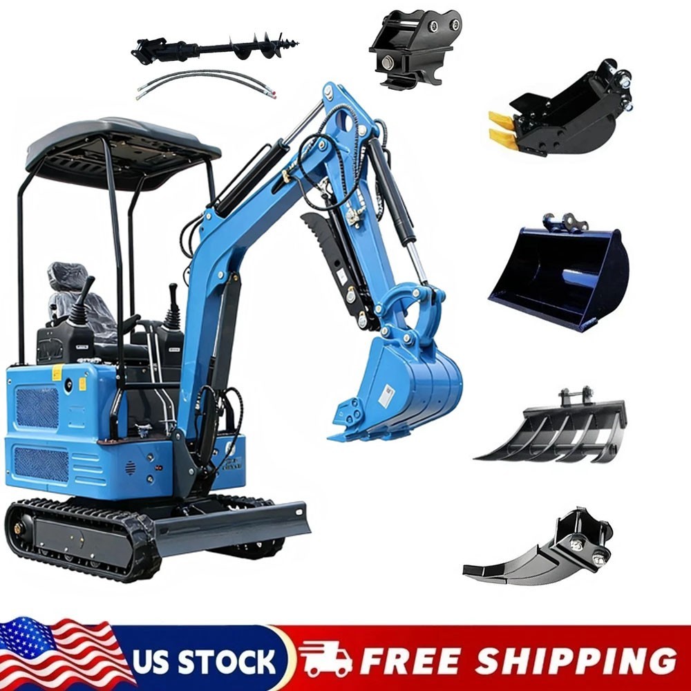 1.8 Ton Heavy Duty Kubota Diesel Mini Excavator Digger With 6 Attachments