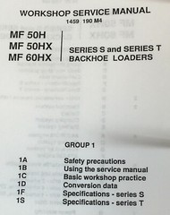 Massey Ferguson 50H 50Hx 60Hx Series S & T Backhoe Loader Service Manual Repair