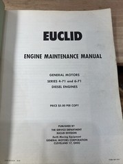 Euclid Engine Maintenance Manual Series 4-71 and 6-71 General Motors Diesel
