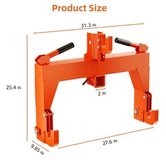 Quick Hitch 3 Point With 2″ Receiver For CAT 1 Tractor 5-Level Adjustable Bolt