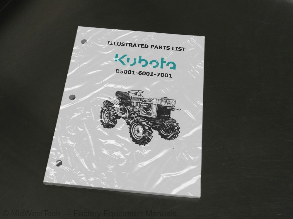 Kubota B5001, B6001, B7001 Tractor Parts Manual Exploded View Diagram Book