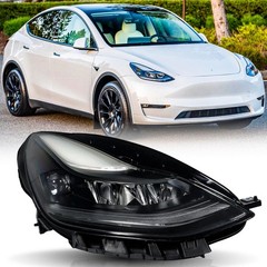 Passenger Side LED Headlight Assembly Tesla Model 3 2021-2023 Y 2021-2024 Chrome