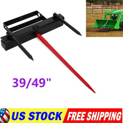 39/49″ Heavy-Duty Hay Spear Attachment 4000 Lbs Universal for Skid Steer Tractor