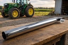 Exhaust Stack Pipe 4″ x 48″ Curved Chrome