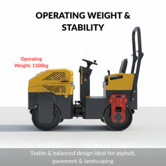TYPHON Fury 10 Road Roller Compactor 1 Ton B&S 13.5hp Gas Soil Asphalt Rollers