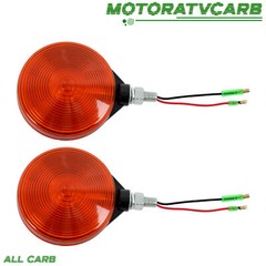 ALL-CARB 2 PCS Amber Round Side Marker Light Lamp Dual Face Turn Signal Tractor