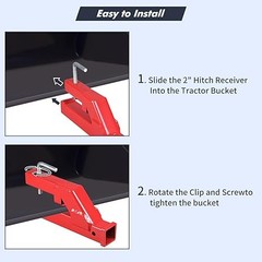 2″ Ball Tractor Mount Clamp Trailer Hitch Receiver Bucket Tractor Skid Steer