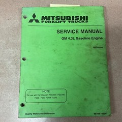 Mitsubishi GM 4.3L V6 GASOLINE ENGINE SERVICE SHOP REPAIR MANUAL FORK LIFT TRUCK