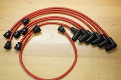 International 460 Hi-Utility Gas Red & Black Cloth Copper Spark Plug Wire Set IH