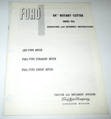 Ford Series 906 84″ Rotary Cutter Mower Operators Manual SE-8456 ORIGINAL!