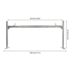 800 lb Aluminium Extendable Adjustable Pickup Bed Ladder Rack Trailer Silver