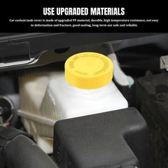 2PCS Coolant Reservoir Cap, Radiator Reservoir Cap, Engine Radia Color: Yellow
