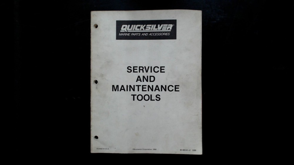 Quicksilver Service and Maintenance Tools Manual 90-86141-2 1988 USA