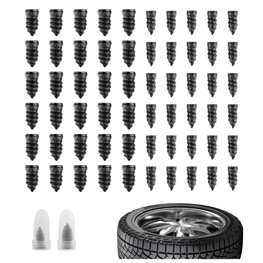 60PCS Car Vacuum Tire Repair Nail Rubber Screw Nails+ Screwdriver