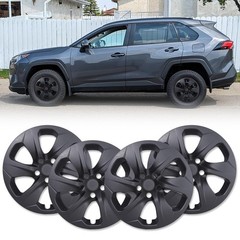 17 Inch Black Matte Hubcaps for Toyota RAV4 2019-2025 Snap-on Wheel Covers 4Pcs