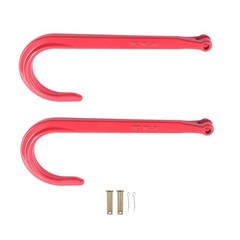 15 Inch Red J Hooks 7,100 LBS Working Load Limit Grade 80 Clevis J-Hook (2 Pack)
