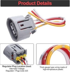 3 Wires Alternator Regulator Harness, 4Pack Alternator Pigtail Color: Style 2