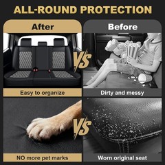 For Toyota Tacoma: 2005-2025 2026 Truck Set Car Seat Covers Synthetic Leather