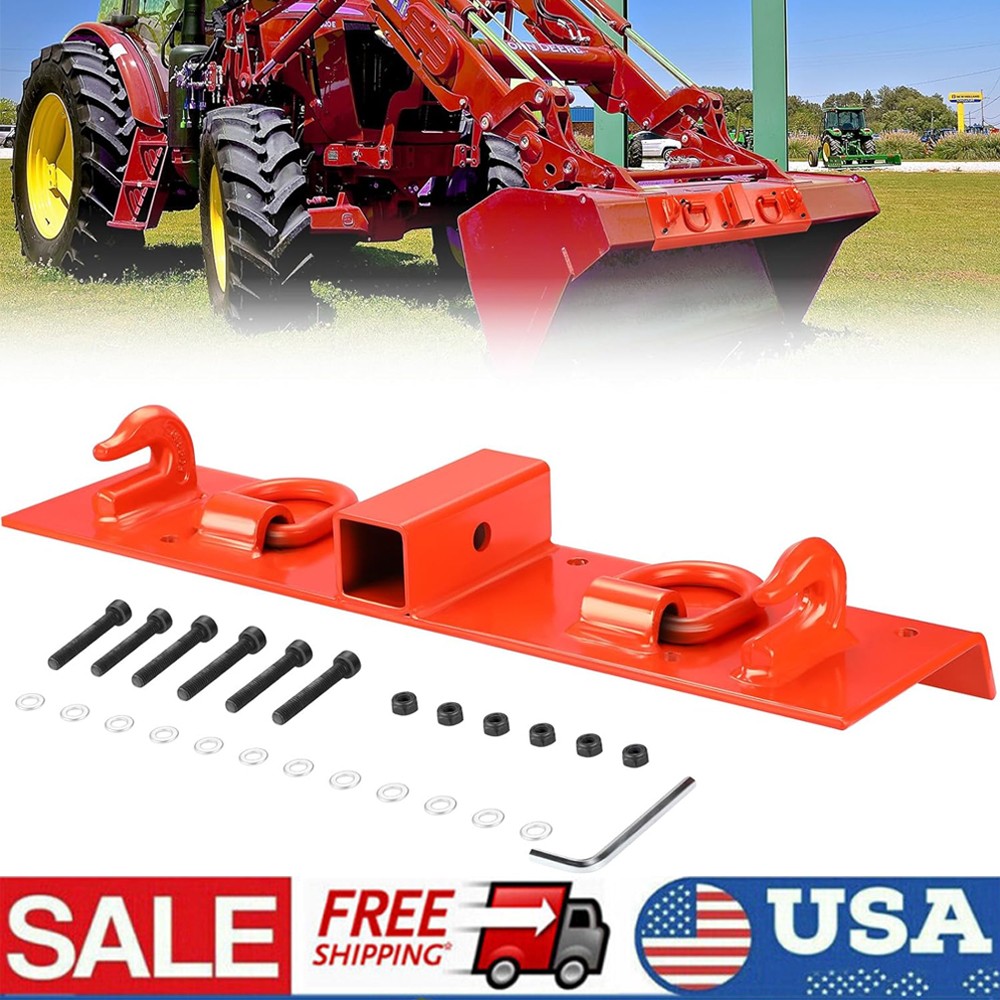 Compact Tractor Bolt on Grab Hooks & D Rings & 2″ Receiver For John Deere 1025R