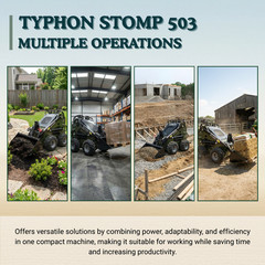 New TYPHON STOMP 503 Skid Steer Loader 375kg Lift 22.1HP Honda GX690 USA Engine