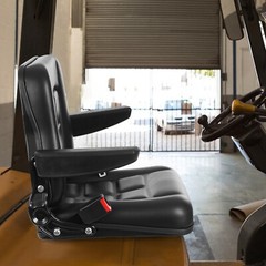 Adjustable Forklift Tractor Lawn Mower Seat with Armrests 35°–180° Backrest
