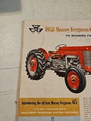 1958 Massey Ferguson Guide To Modern Farming Dealer Sales Brochure. Rough Shape