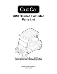 2018 Gas & Electric Service Parts Manual Onward Club Car ERIC & EX-40 P053441