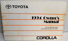 1994 Toyota Corolla Owner’s Manual & Maintenance Guide OM12565U *GOOD*