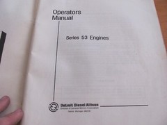 Detroit Diesel Engines Series 53 Operators Manual 6SE337 1975 Revision