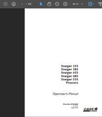 CASE IH 335 STEIGER TRACTOR MANUAL OPERATORS SERVICE SHOP ENGINE REPAIR PDF USB