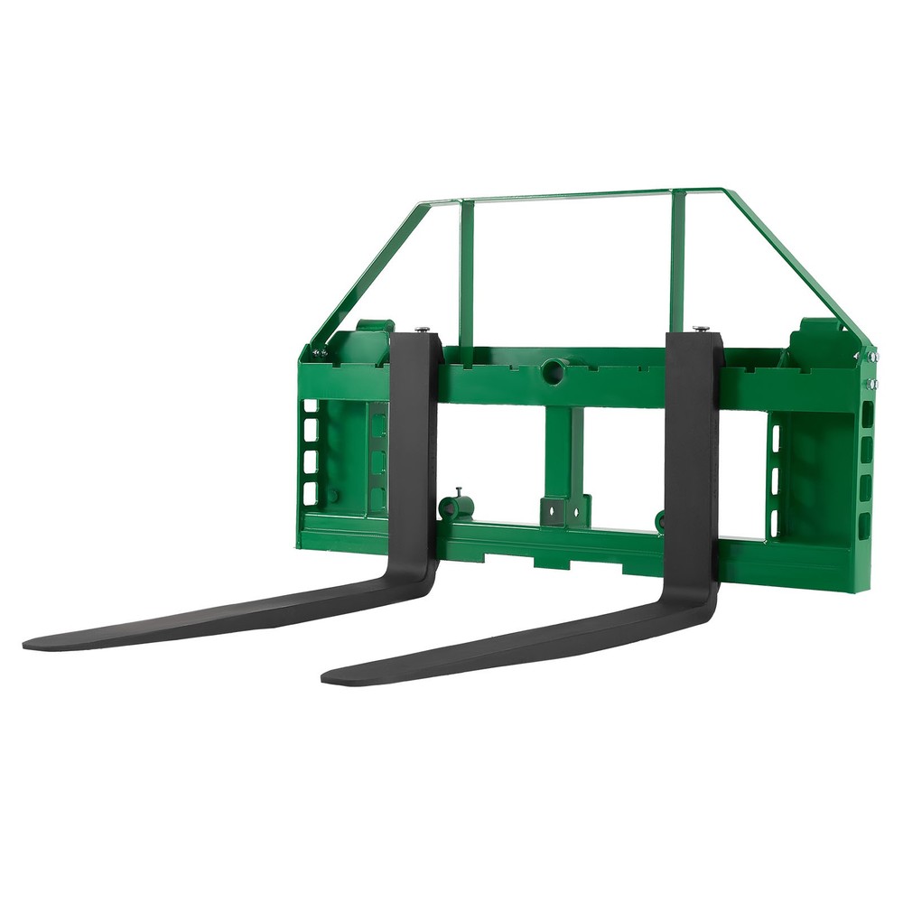 Uimoso Pallet Fork Frame Attachment w/36 inch Skid Steer Forks for JD Tractors