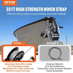 Hand Winch, 3500 lbs Pulling Capacity, Boat Trailer Winch Heavy Duty Rope Crank