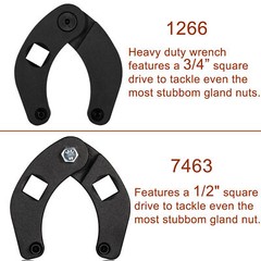 1266 & 7463 Gland Nut Wrench for Hydraulic Cylinder Nuts 2″ to 6″, 1″ to 3-3/4″