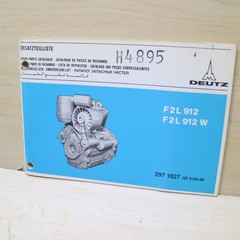 DEUTZ F2L 912 W Diesel Engine Spare Parts Manual book catalog list guide F2L912