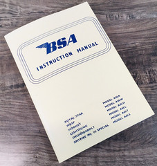 BSA 500 650 A65 Lightning Motor Cycle Operators Manual Owners Construction Twin