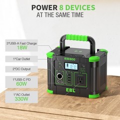 330W Portable Power Station Solar Charger 288.6WH Generator Supply Home Camping