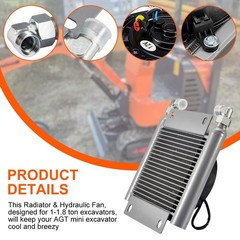 60L Radiator Plus Hydraulic Fan Universal For AGT 1-1.8Ton Mini Excavators