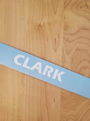 CLARK last name decal sticker vinyl (2) PAIR Gloss WHITE 10″ FAST USA