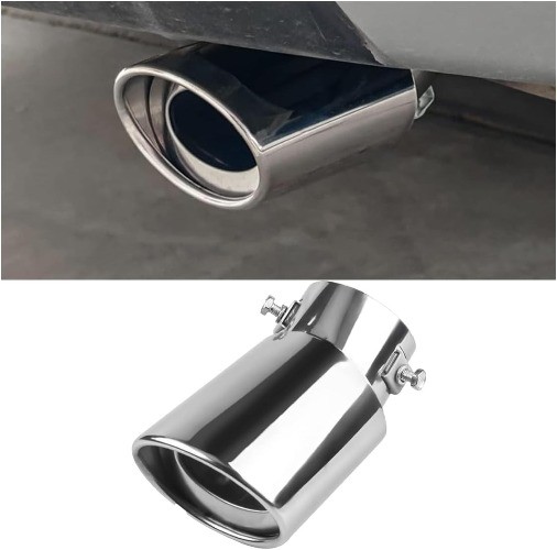 Adjustable Chrome-Plated Exhaust Tip, 2.5″ Inlet 3.3″ Outlet Tail Pipe for Most