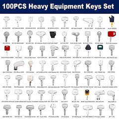 100 Construction Equipment Master Key Set For Cat Volvo JCB Case JD Kubota Bobca