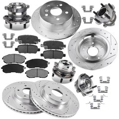 11.65/11.46 Brake Kit Drilled Slotted Rotors Pads Hub 07-13 Nissan Altima